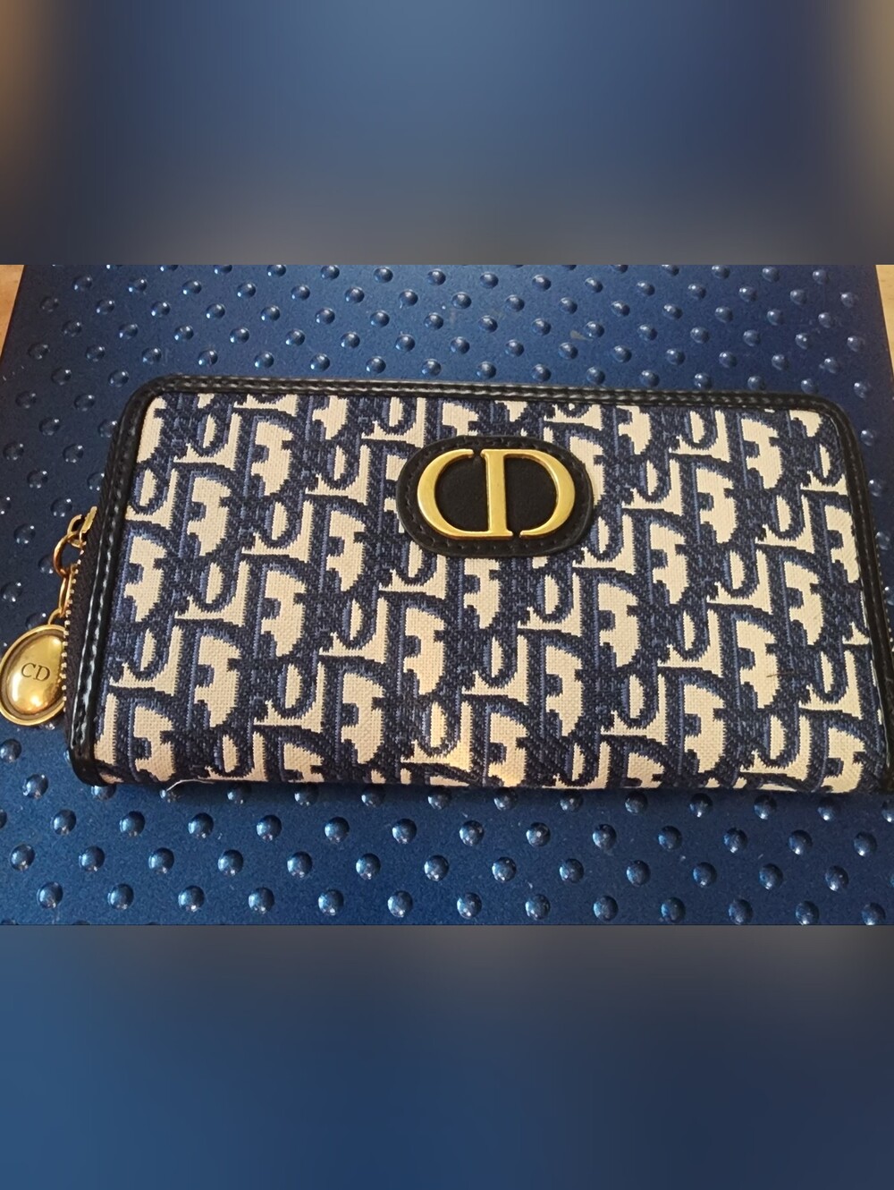 Canvas Monogram Wallet with Gold CD Logo